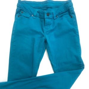 Turqoise colored jeans